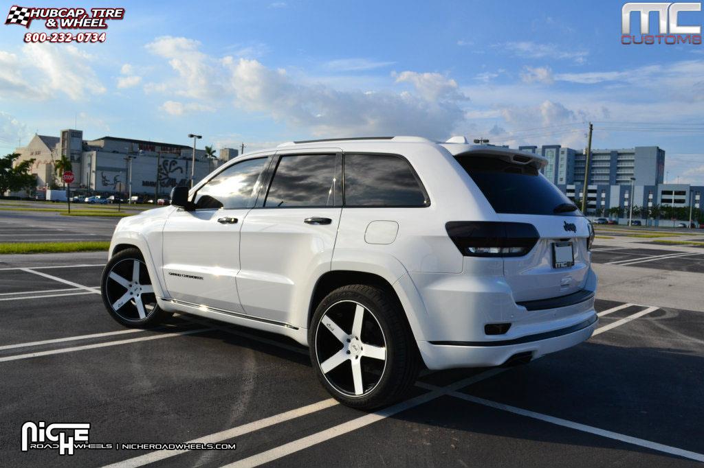 vehicle gallery/jeep grand cherokee niche milan m134  Black & Machined with Dark Tint wheels and rims